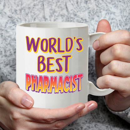 Kruzroyal DZ858 World's Best Pharmacist Mug 11oz - White Ceramic Cup for Chemist, Technician - Ideal Birthday, Retirement, Thank You Present