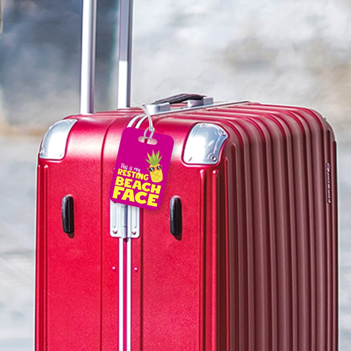 LT162 This is My Resting Beach Face Novelty Funny Unique Designer Gift Glossy Plastic Suitcase Luggage Tag