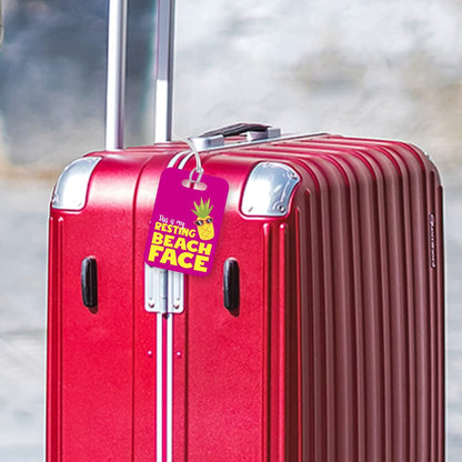 LT162 This is My Resting Beach Face Novelty Funny Unique Designer Gift Glossy Plastic Suitcase Luggage Tag