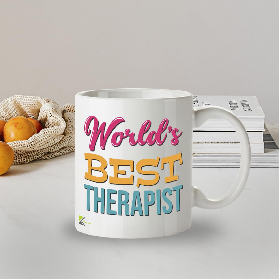 Kruzroyal DZ844 World's Best Therapist Mug 11oz - White Ceramic Cup for Counsellor, Psychologist - Ideal Birthday, Thank You or Leaving Present