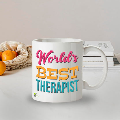 Kruzroyal DZ844 World's Best Therapist Mug 11oz - White Ceramic Cup for Counsellor, Psychologist - Ideal Birthday, Thank You or Leaving Present