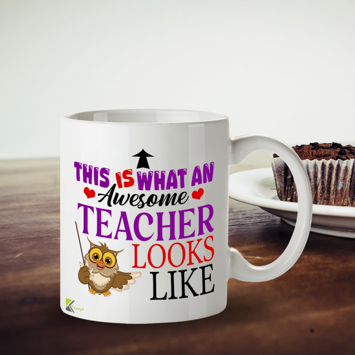 Kruzroyal Awesome Teacher Funny Mug - 11oz Ceramic Cup for Men & Women - Appreciation Gift for Educators