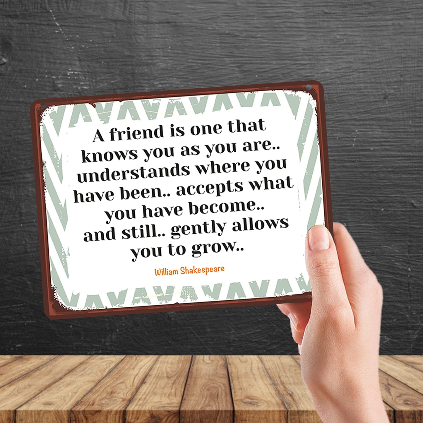 Kruzroyal MP179 A friend is one that knows you, understands where you have been,Funny Novelty Retro Vintage Metal Wall Sign Plaque 20cm x 15cm