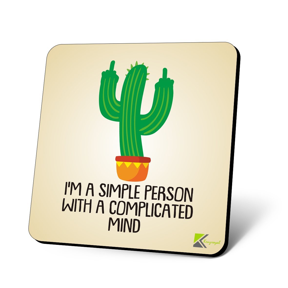 CS1076 I'm a Simple Person with a Complicated Mind Novelty Funny Coffee Tea Drink Gift Glossy MDF Wooden Coaster