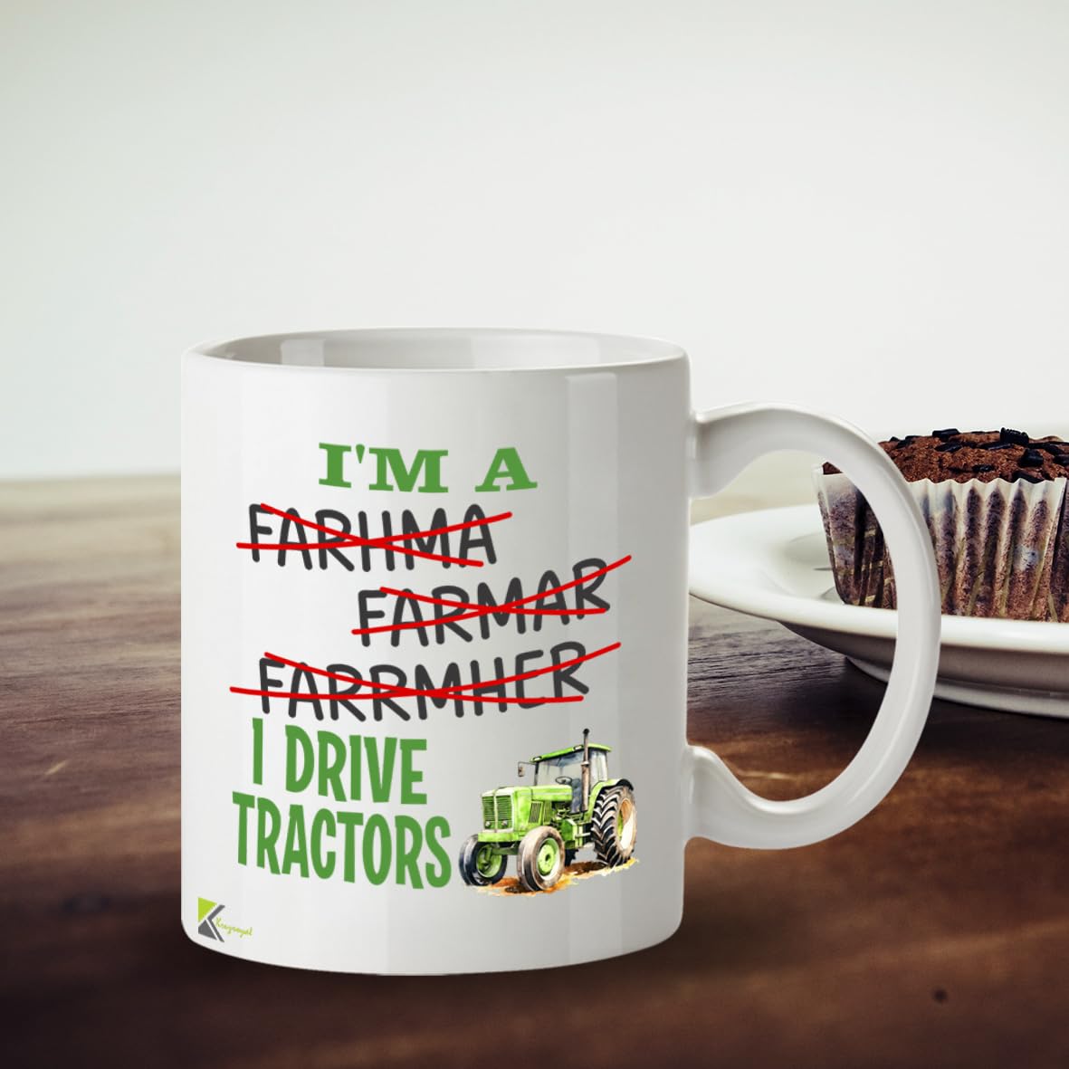 Kruzroyal Tractor Mug Funny Farmer Gift 11oz/325ml - I Drive Tractors Ceramic Coffee Cup for Men Dad Grandad - Farming Agricultural Present