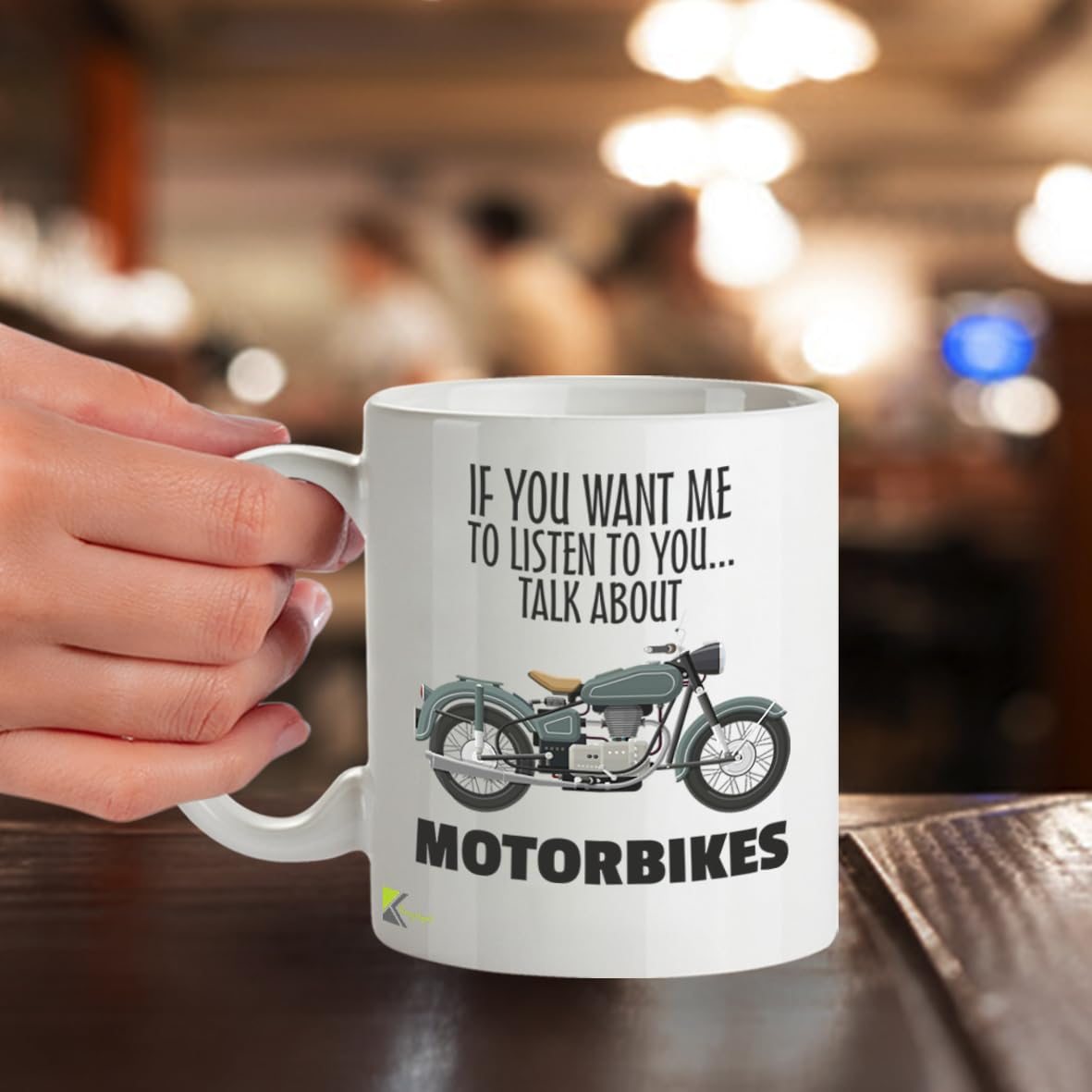 Kruzroyal Motorbike Gift for Men Mug, Talk About Motorbikes, Bike Lovers, Funny Novelty Coffee Tea Mug 11OZ