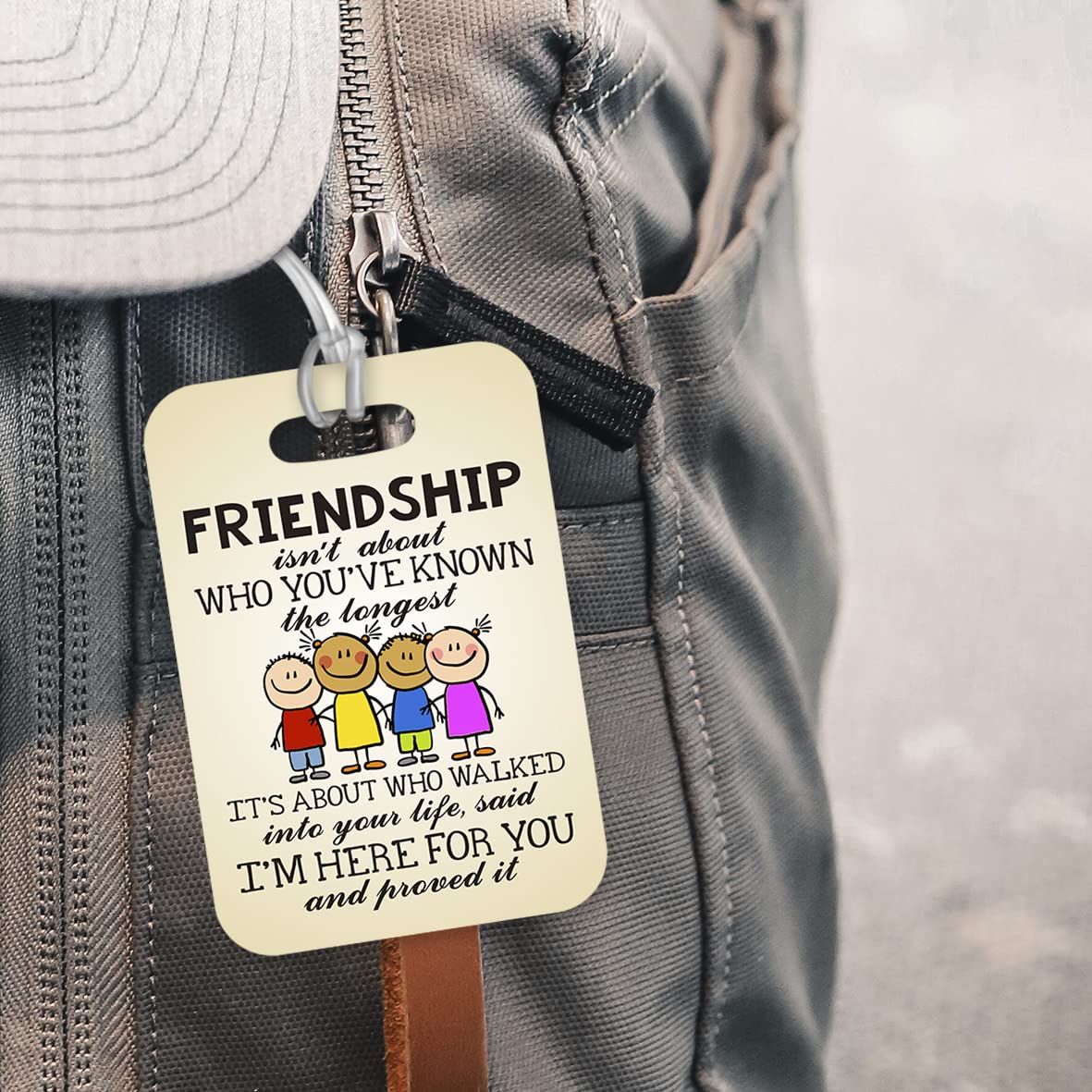 LT187 Friendship Isn't About Who You Have Known Longest Novelty Funny Unique Designer Gift Glossy Plastic Suitcase Luggage Tag