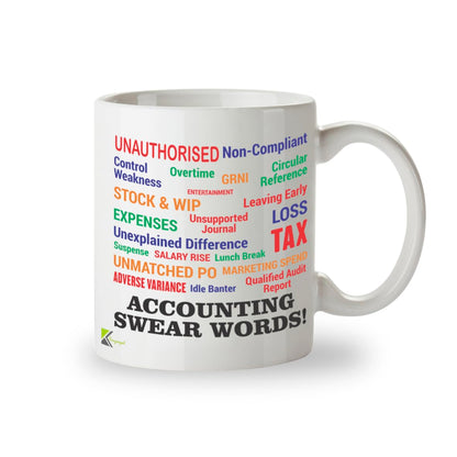 Kruzroyal DZ471 Accounting Swear Words! Funny Novelty Great Gift Idea Coffee Tea Mug | Gift for Accountant, Colleague, ACCA, CIMA | Sarcastic Office Humour, Bookkeeper Present, 11oz