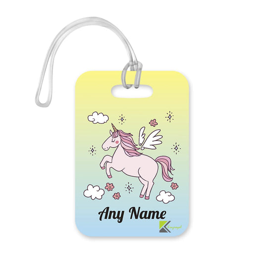 PLT234 Personalised Name Unicorn Novelty Funny Unique Designer Gift Glossy Plastic Suitcase Luggage Tag