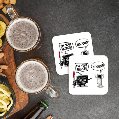 CS700 I'm Your Father (Cassette to mp3 Player) Old Days Novelty Funny Coffee Tea Drink Gift Glossy MDF Wooden Coaster