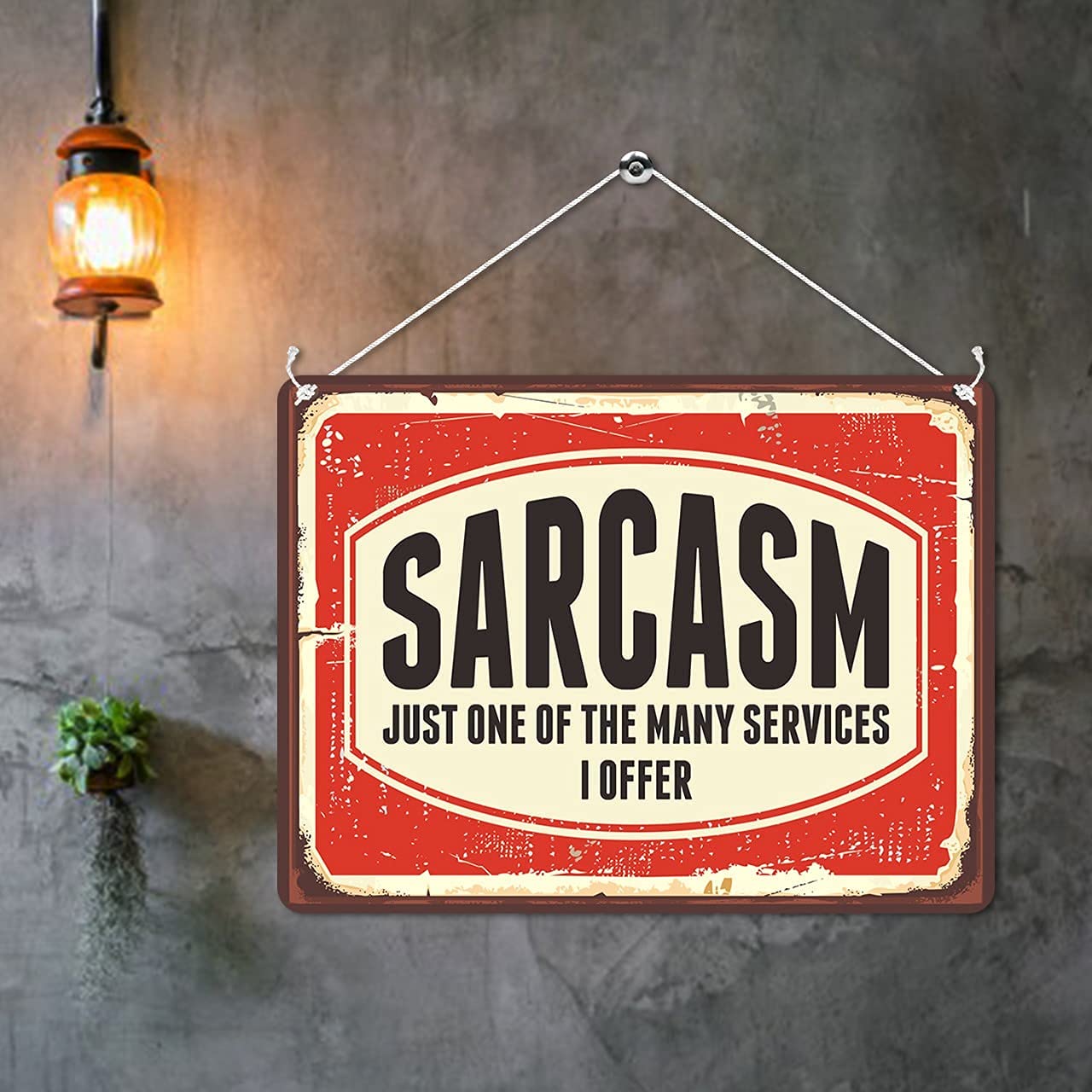 Kruzroyal MP139 Sarcasm: Just one of the many services i offer Sarcastic Funny Novelty Retro Vintage Metal Wall Sign Plaque 20cm x 15cm - Office Signs & Plaques, Funny Gift for Men and Women