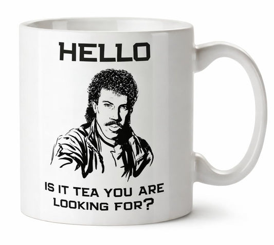 Kruzroyal Funny Hello is It Tea You're Looking for Mug - 80s Music Pun Gift for Men & Women - Novelty Birthday, Secret Santa or Christmas Gift for Mum, Dad, Colleague -11oz Ceramic Coffee Cup