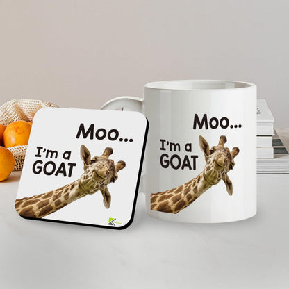 Kruzroyal SM087 Moo. I'm a Goat - 11OZ Mug & Matching Coaster Set