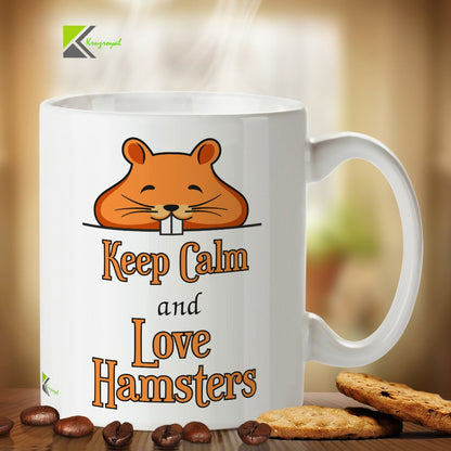 Kruzroyal DZ265 Keep Calm and Love Hamsters Funny Novelty Great Gift Idea Coffee Tea Mug