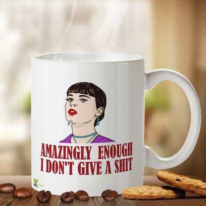 Kruzroyal DZ482 Amazingly Enough i Don't give a sh*t Funny Novelty Great Gift Idea Coffee Tea Mug