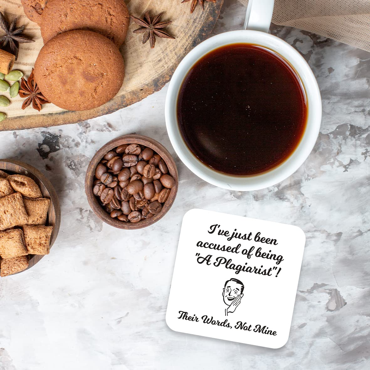 CS555 I've just Been Accused of Being "A Plagiarist"! Their Words, Not Mine. Novelty Funny Coffee Tea Drink Gift Glossy MDF Wooden Coaster