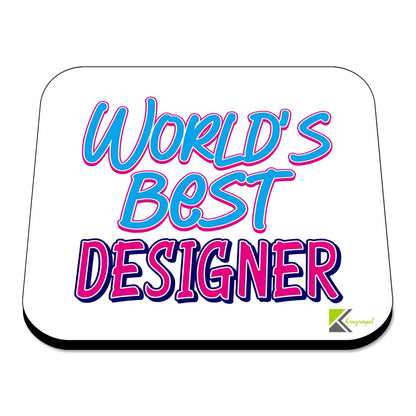WB069 World's Best Designer MDF Wooden Coaster by Kruzroyal | Gift for Designer | Unique Novelty Present | 9cm x 9cm | Coffee Tea MDF Wooden Coaster