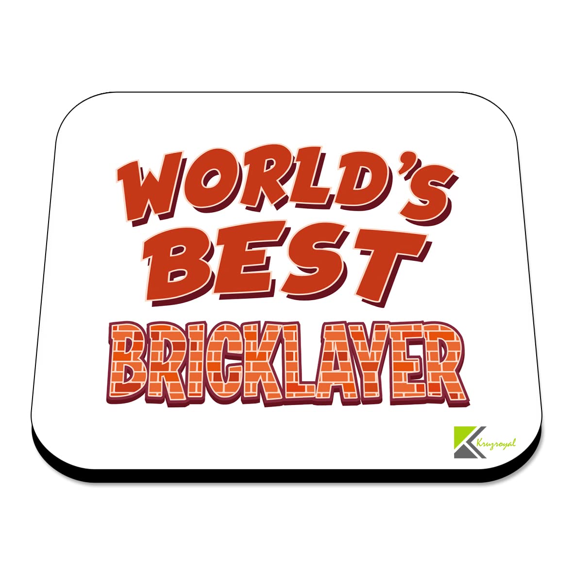WB043 Funny Bricklayer Coaster – 'World's Best Bricklayer' – Gifts for Dad, Him, Colleagues – Novelty Wooden Drink Mat – Fathers Day, Birthday & Builder Present