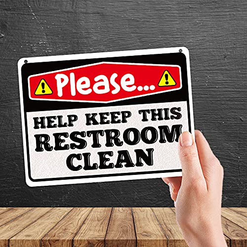 Kruzroyal MP404 Please help keep this restroom clean/Toilet Sign Funny Novelty Retro Vintage Metal Wall Sign Plaque 20cm x 15cm