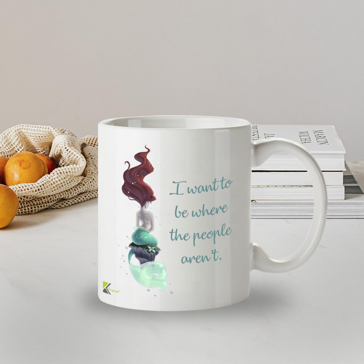 Kruzroyal DZ212 I Want to be Where The People aren't/Mermaid Funny Novelty Great Gift Idea Coffee Tea Mug