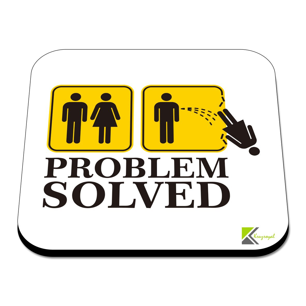 CS591 Problem Solved Couple Single Novelty Funny Coffee Tea Drink Gift Glossy MDF Wooden Coaster