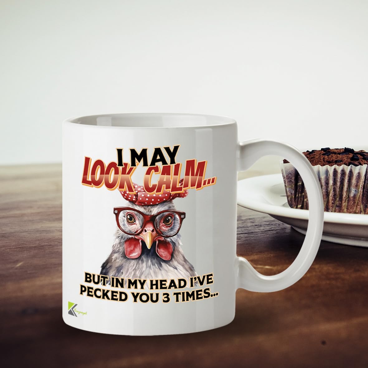 Kruzroyal DZ964 I've Pecked You Funny Chicken Lover Mug - Sarcastic Farm Animal Coffee Cup - Witty Hen, Rooster, Bird Owner Gag Gift for Him, Her - 11oz White Ceramic