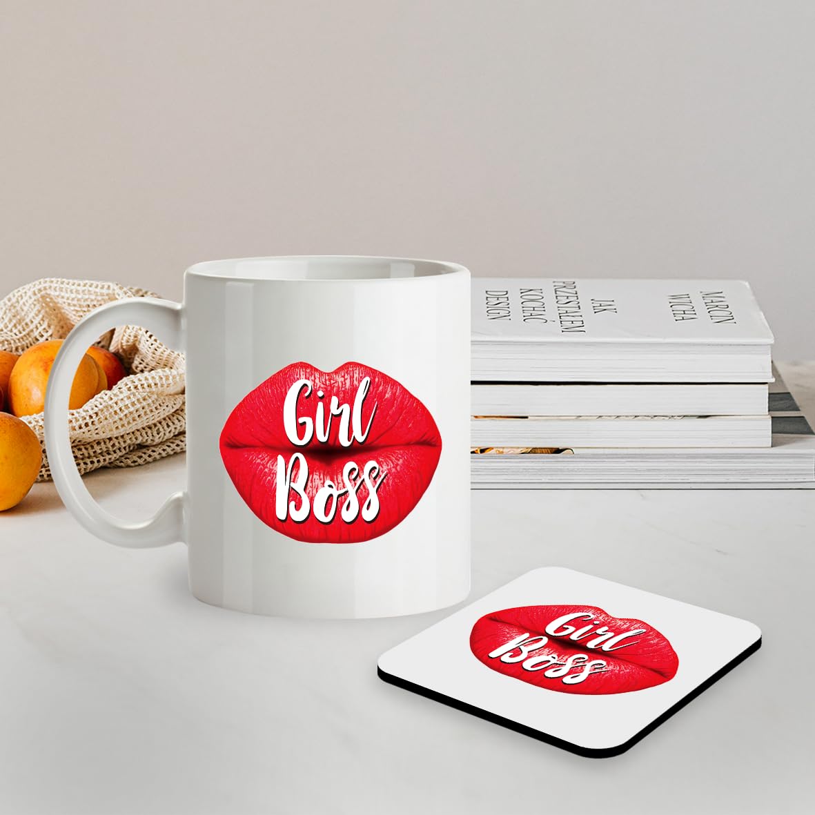 Kruzroyal SM022 Girl Boss - 11OZ Mug & Matching Coaster Set - for Lady Girl Boss