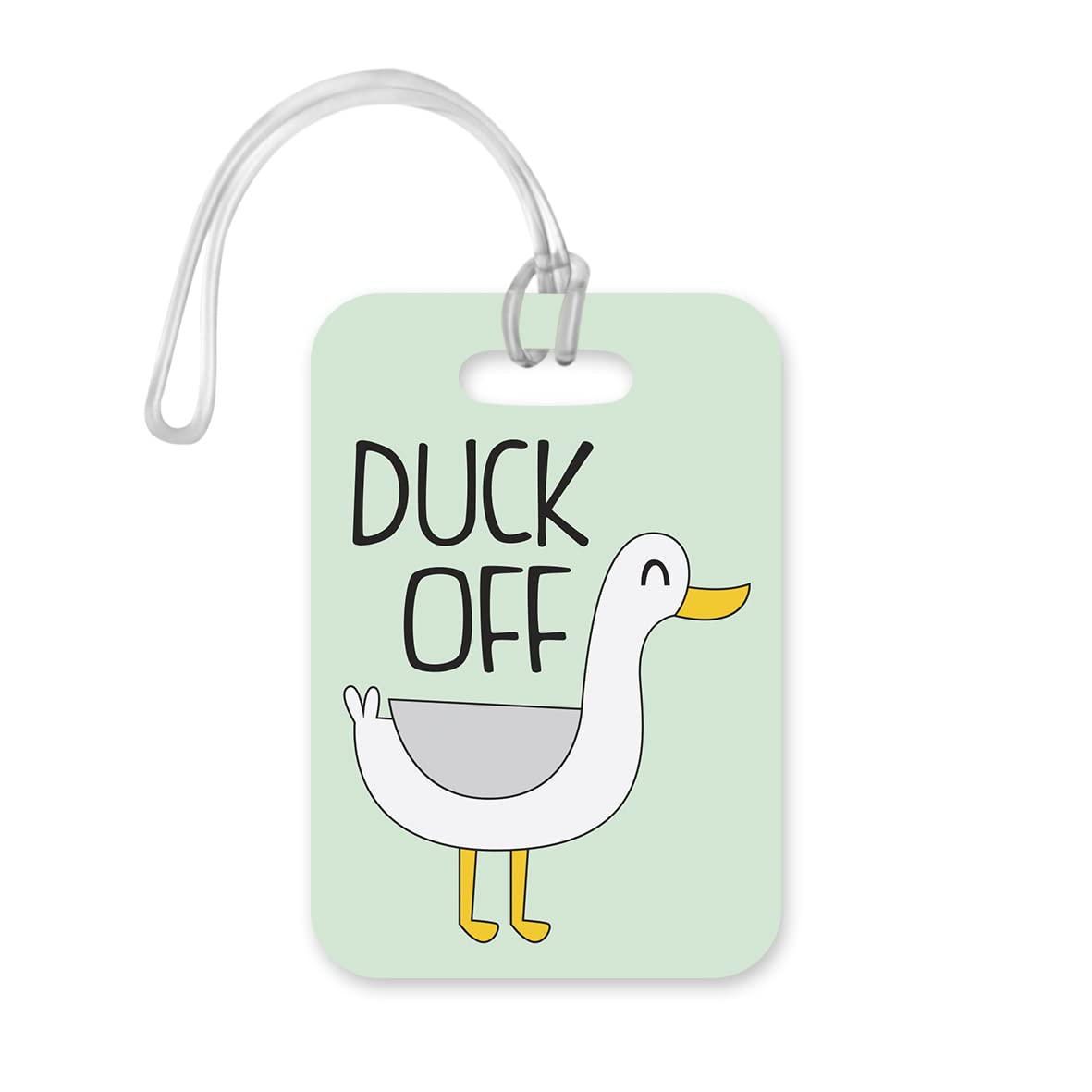 LT174 Duck Off Novelty Funny Unique Designer Gift Glossy Plastic Suitcase Luggage Tag