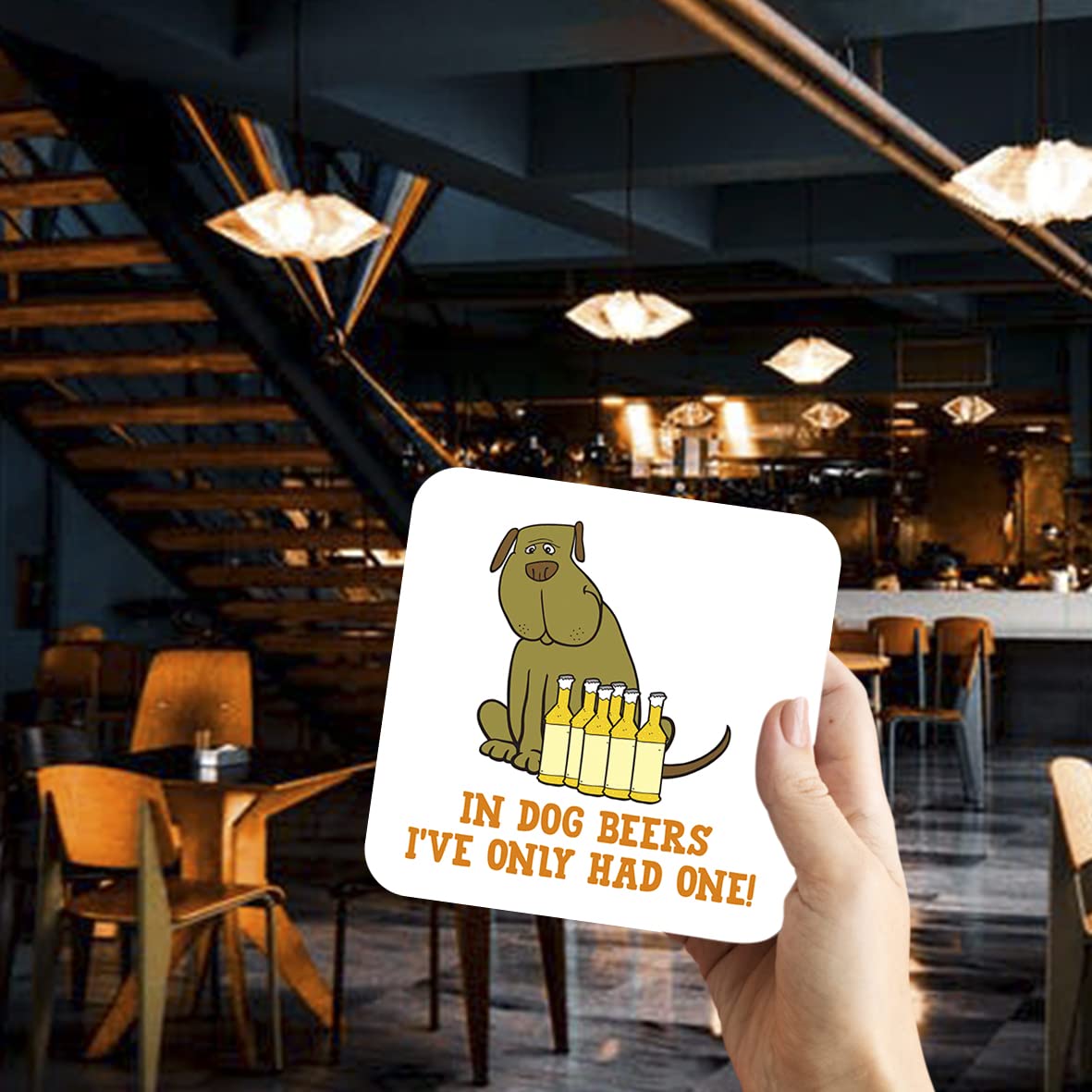 CS476 in Dog Beers I've only had one! Novelty Funny Coffee Tea Drink Gift Glossy MDF Wooden Coaster