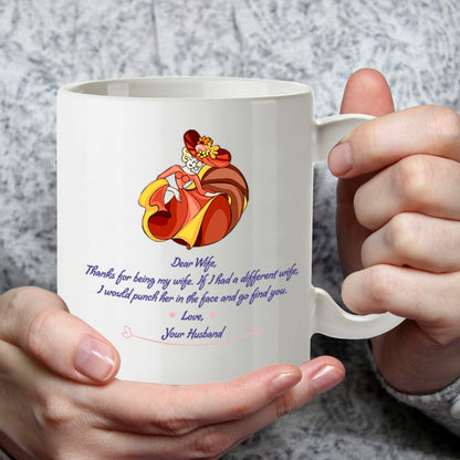 Kruzroyal Funny Wife Mug, DZ065 Dear Wife, Thanks for Being My Wife, If i had a Different Wife, i Would Punch her in The face and go find You. Novelty Anniversary or Birthday Present for Her