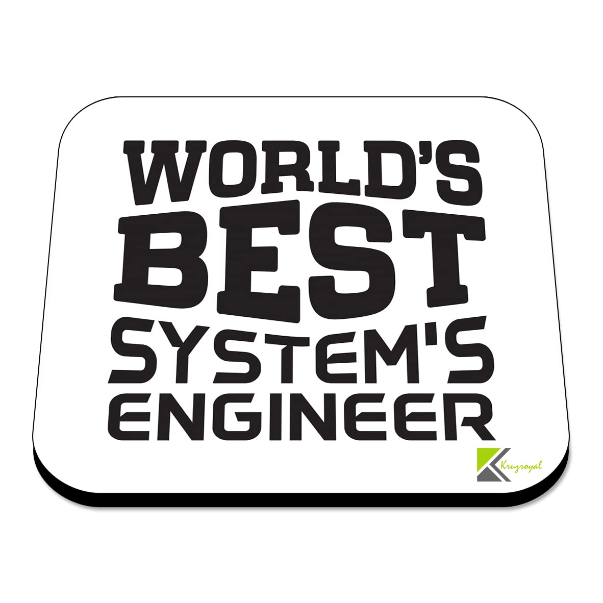 WB006 World's Best System's Engineer MDF Wooden Coaster by Kruzroyal | Gift for System's Engineer | Unique Novelty Present | 9cm x 9cm | Coffee Tea MDF Wooden Coaster