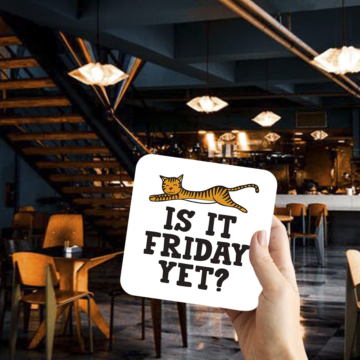 CS465 Is it Friday Yet? Novelty Funny Coffee Tea Drink Gift Glossy MDF Wooden Coaster