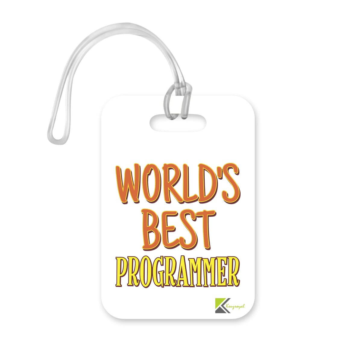 LT487 World's Best Programmer Novelty Funny Unique Designer Gift, Suitcase, Glossy Plastic Luggage Tag for Programmer