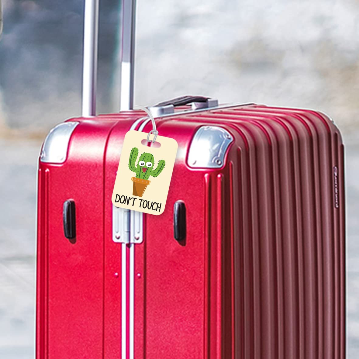 LT061 Don't Touch Novelty Funny Unique Designer Gift Glossy Plastic Suitcase Luggage Tag