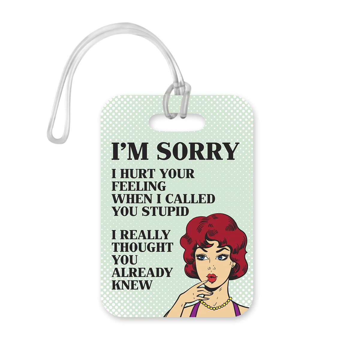 LT101 I'm Sorry I Hurt Your Feeling When I Called You Stupid I Really Thought You Already Knew Novelty Funny Unique Designer Gift Glossy Plastic Suitcase Luggage Tag