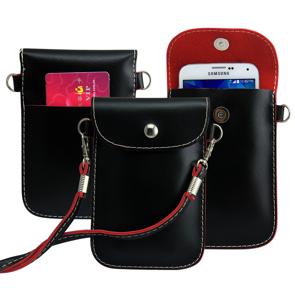 Leather PU Universal Mobile Phone Bag Case Cover Pouch With Shoulder Bag Strap Ladies Girls For Apple iPhone 3 3GS 4 4S 5 5S 5C. Samsung Galaxy S2 S3, Blackberry