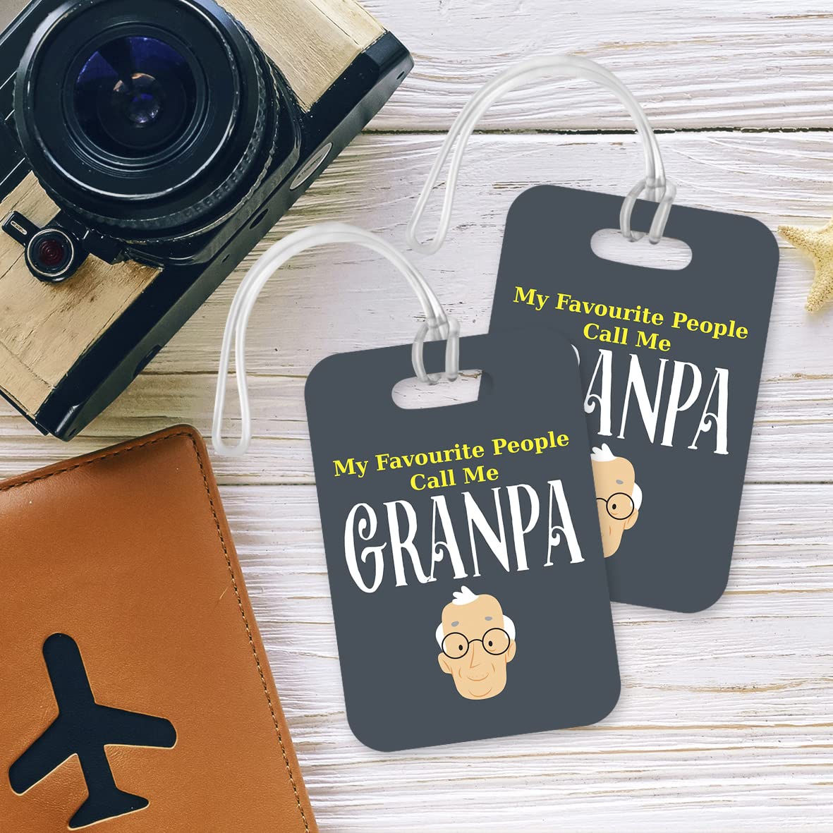 LT138 My Favourite People Call Me Grandpa Novelty Funny Unique Designer Gift Glossy Plastic Suitcase Luggage Tag