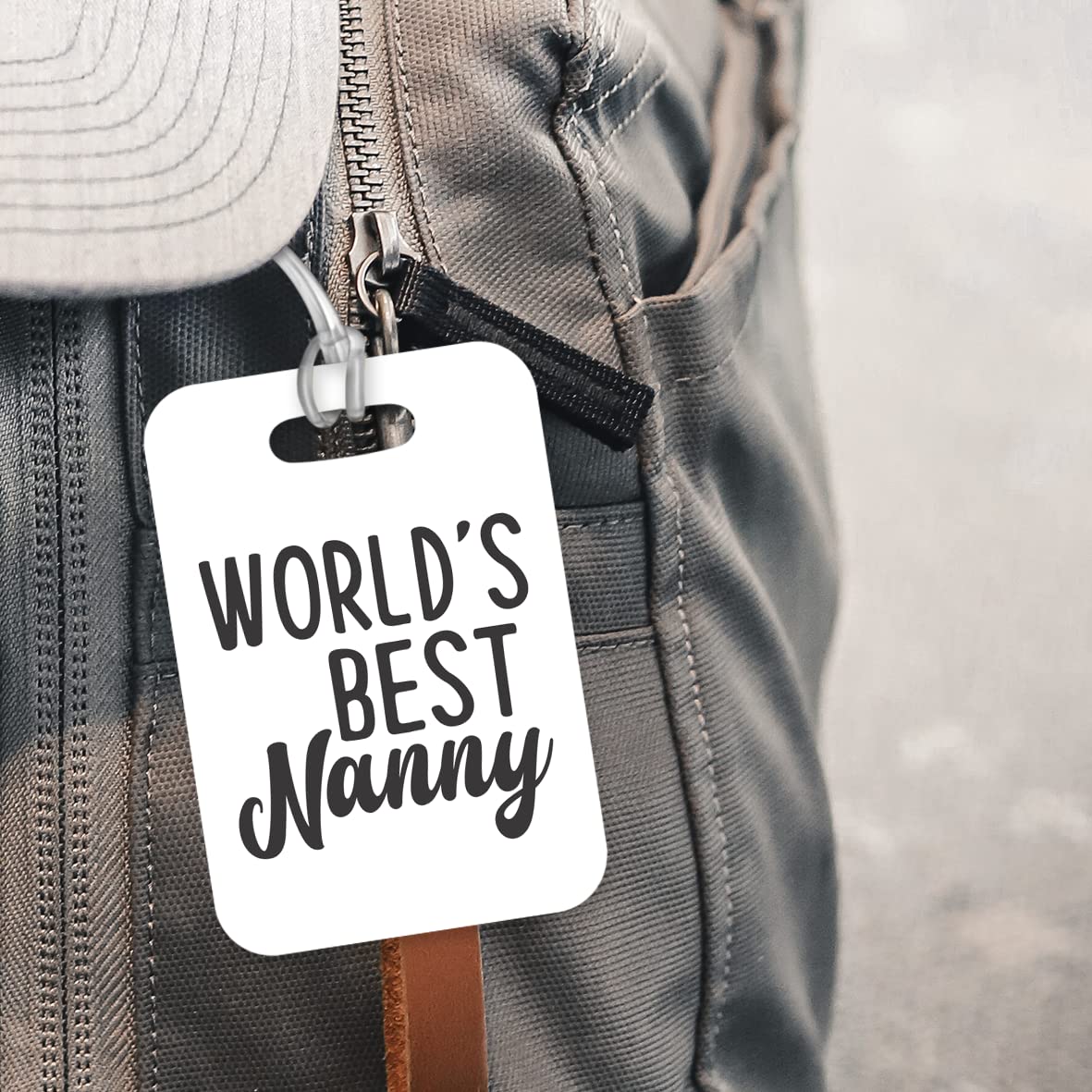 LT437 World's Best Nanny Novelty Funny Unique Designer Gift, Suitcase, Glossy Plastic Luggage Tag for Nanny
