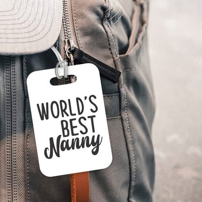 LT437 World's Best Nanny Novelty Funny Unique Designer Gift, Suitcase, Glossy Plastic Luggage Tag for Nanny
