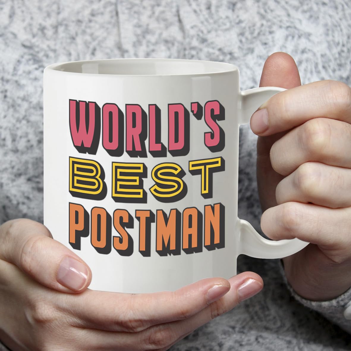 Kruzroyal DZ811 World's Best Postman Mug 11oz - Funny Coffee Cup & Thank You Gift for Mail Carrier, Postie Appreciation Present