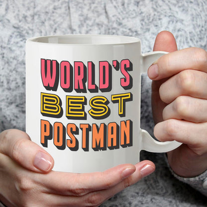 Kruzroyal DZ811 World's Best Postman Mug 11oz - Funny Coffee Cup & Thank You Gift for Mail Carrier, Postie Appreciation Present
