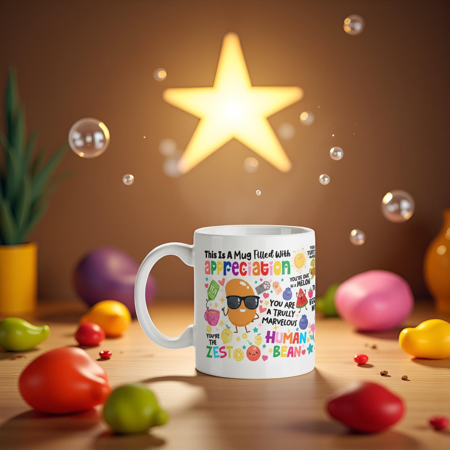 Kruzroyal Appreciation Mug 11oz | Funny Thank You Gift for Colleague, Teacher, Friends, Boss | Inspirational Ceramic Coffee Cup with Food Puns | Dishwasher & Microwave Safe