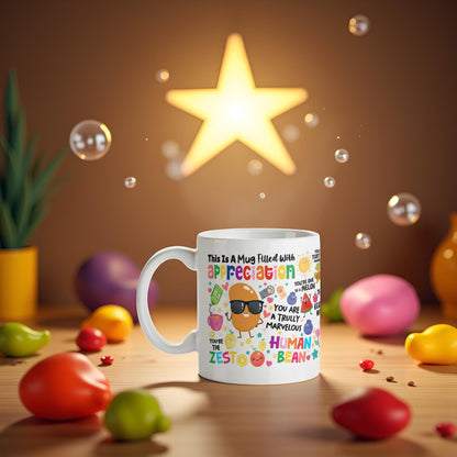Kruzroyal Appreciation Mug 11oz | Funny Thank You Gift for Colleague, Teacher, Friends, Boss | Inspirational Ceramic Coffee Cup with Food Puns | Dishwasher & Microwave Safe