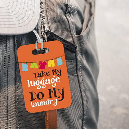 LT038 Take My Luggage do My Laundry Novelty Funny Unique Designer Gift Glossy Plastic Suitcase Luggage Tag