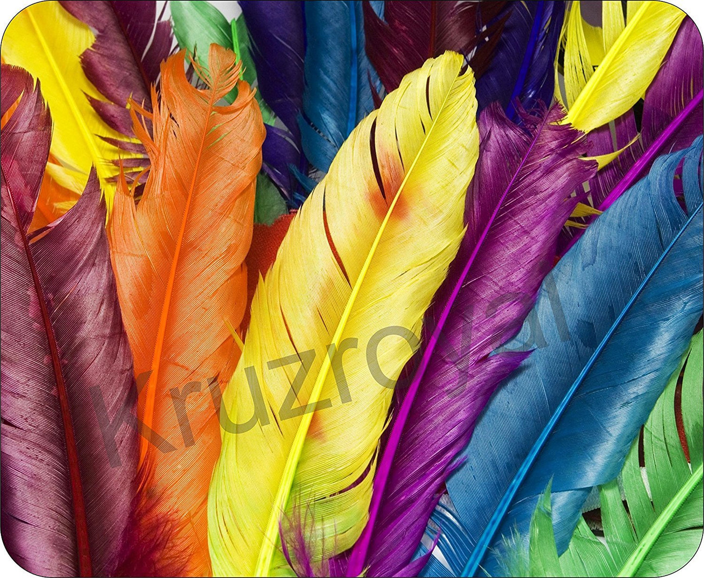 Colourful Feathers Design Mousemat / Pad Anti Slip Computer PC Mouse Mat