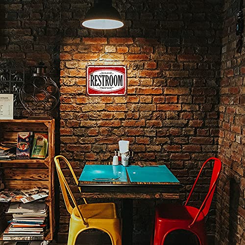 Kruzroyal MP409 Restroom Sign Funny Novelty Retro Vintage Metal Wall Sign Plaque 20cm x 15cm