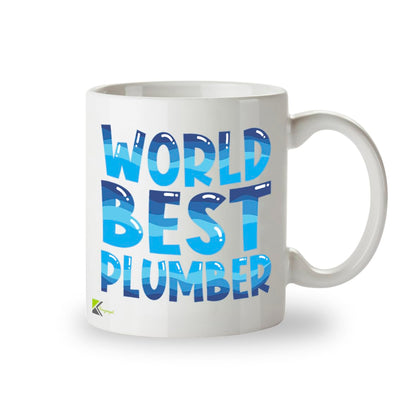 Kruzroyal DZ805 World's Best Plumber Coffee Mug 11oz - Funny Gifts for Plumbers Men Dad - Plumbing Handyman Novelty Cup for Birthday Christmas Fathers Day | 11OZ
