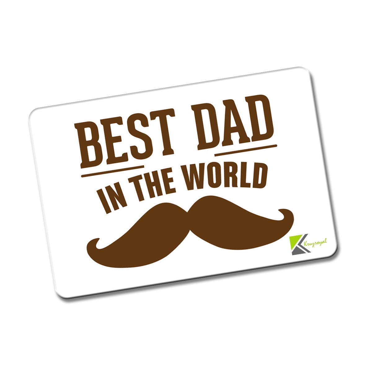 Kruzroyal FM145 BEST DAD IN THE WORLD Novelty Funny Gift Idea Glossy Rectangle Metal Fridge Magnet