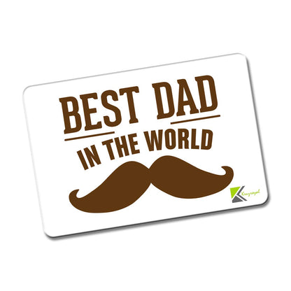 Kruzroyal FM145 BEST DAD IN THE WORLD Novelty Funny Gift Idea Glossy Rectangle Metal Fridge Magnet