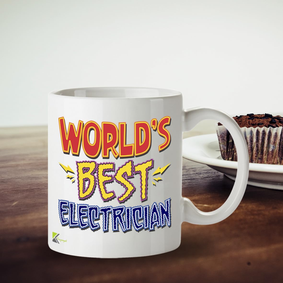 Kruzroyal DZ804 World's Best Electrician Coffee Mug 11oz - Funny Gifts for Electricians Men Dad - Electrical Worker Handyman Novelty Cup for Birthday Christmas Fathers Day